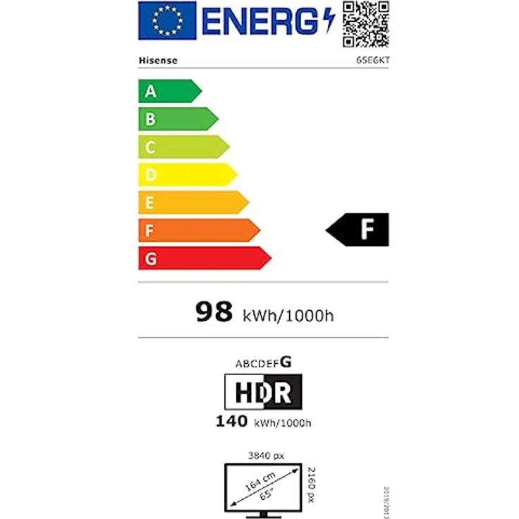 Hisense 65E6KT 164cm (65 Zoll) Fernseher, 4K UHD, HDR, Dolby Vision, Triple Tuner DVB-C/S/ S2/ T/ T2, Smart-TV, Bluetooth, WiFi, Alexa Built-In, DTS Virtual X, Hotel Mode, Schwarz [2023] – Bild 6