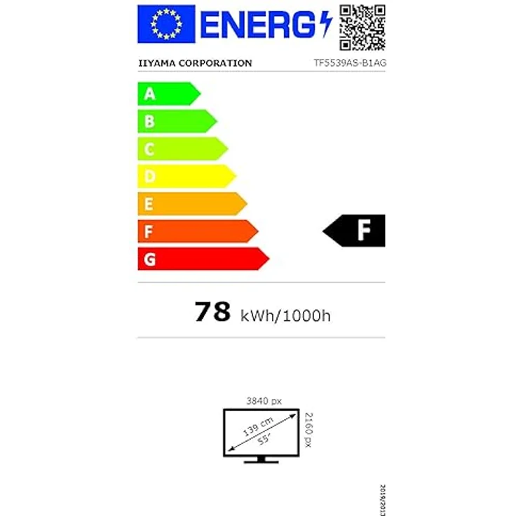 iiyama Prolite TF5539AS-B1AG 139cm 54,6" IPS LED-Monitor 4K UHD Open Frame 40 Punkt Multitouch Bonded PCAP kapazitiv HDMI DP RJ45 RS-232c USB2.0 IP65 Android OS AntiGlare Touch-durch-Glass 24/7, Schwarz – Bild 6