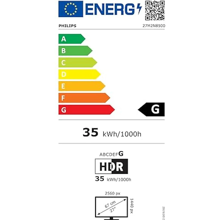 PHILIPS Evnia 27M2N8500-27 Zoll QHD OLED Gaming Monitor, 360 Hz, 0.03 ms, HDR400, FreeSync. Prem., G-Sync comp. (Weiss) – Bild 6