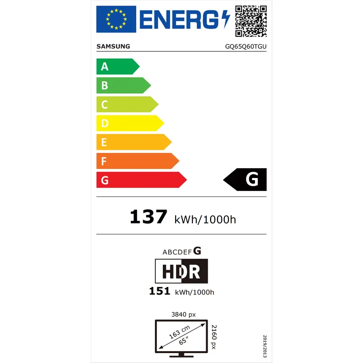 Samsung GQ65Q60TGU 163 cm (65 Zoll) QLED Smart TV (Ultra HD, HDR) HD-Triple-Tuner (Sat, Antenne, Kabel) Modelljahr 2020 Energieklasse G (DE-Modell) – Bild 9