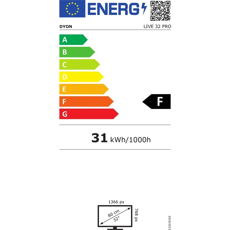 DYON LIVE 32 PRO 80 cm (32 Zoll) LED TV (HD ready, kein HDR) HD-Triple-Tuner (Sat, Antenne, Kabel) Energieklasse F – Bild 2