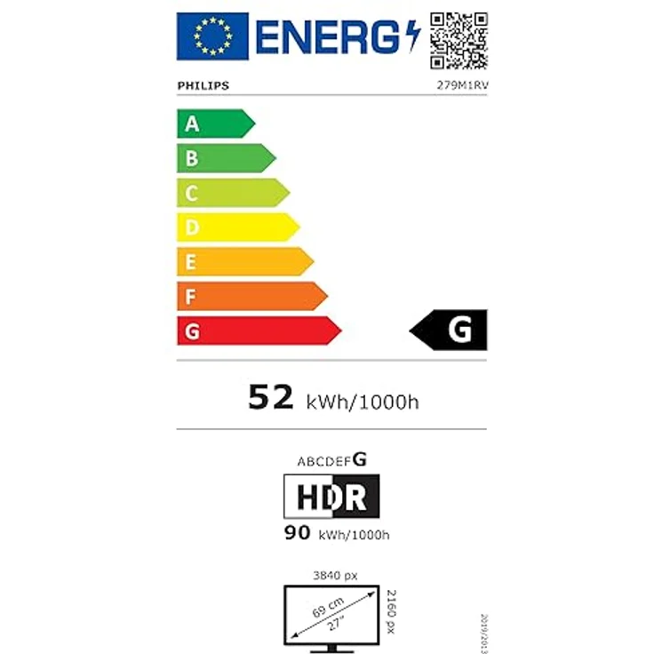 Philips 279M1RV - 27 Zoll UHD Gaming Monitor, HDR600, Ambiglow, FreeSync Premium Pro (3840x2160, 144 Hz, HDMI 2.1, Displayport 1.4, USB-C 3.2, USB Hub) schwarz – Bild 6