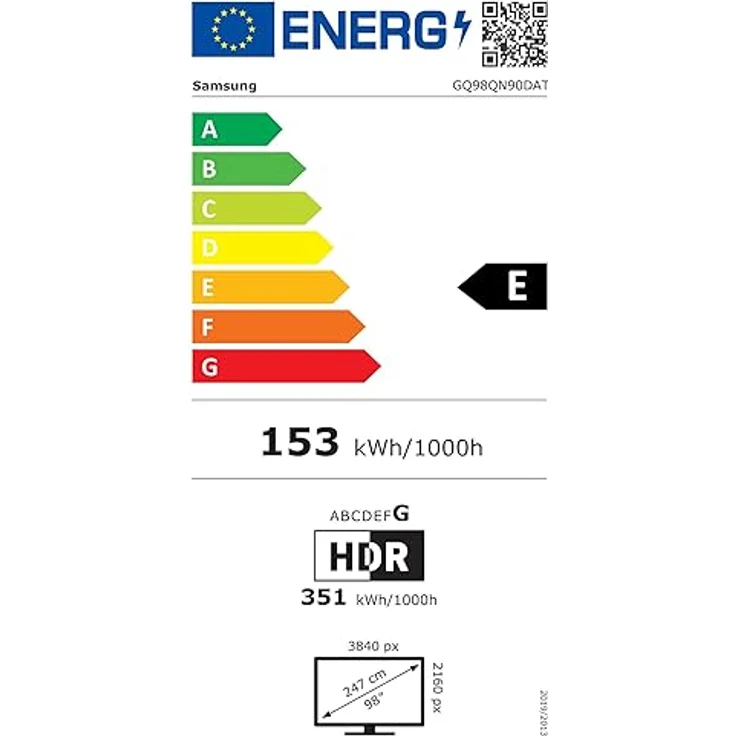 Samsung QLED 4K QN90D Fernseher 98 Zoll, Samsung TV mit Neural Quantum 4K AI Gen2 Prozessor, Quantum-Matrix-Technologie, Motion Xcelerator, Smart TV, GQ98QN90DATXZG, Deutsches Modell [2024] – Bild 6