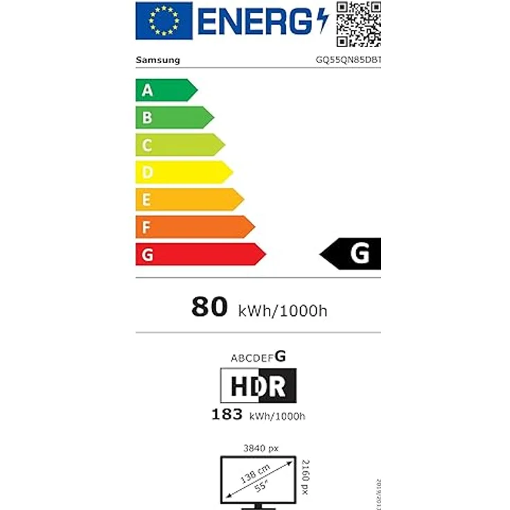 Samsung QLED 4K QN85D Fernseher 55 Zoll, Samsung TV mit Neural Quantum 4K AI Gen2 Prozessor, Quantum-Matrix-Technologie, 4K Upscaling, Smart TV, GQ55QN85DBTXZG, Deutsches Modell [2024] – Bild 6