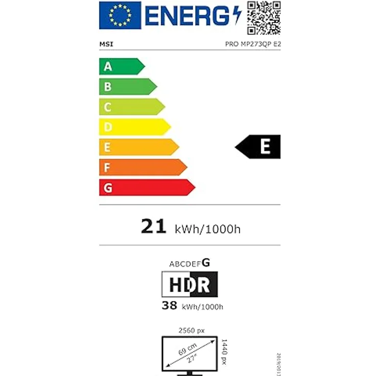 MSI PRO MP273QPDE E2 27 Zoll WQHD Büromonitor - 2560 x 1440 IPS Panel, 100Hz, augenfreundlich, eingebaute Lautsprecher, ergonomisch Einstellbarer Standfuß - HDMI 2.0b (WQHD@100Hz), DP 1.2a, schwarz – Bild 6