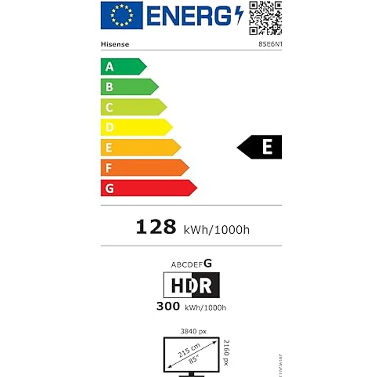 Hisense 85E6NT 214,78cm (85 Zoll) 4K UHD Smart TV, Precision Colour, HDR, Dolby Vision, WiFi, Schwarz, [2024] – Bild 6