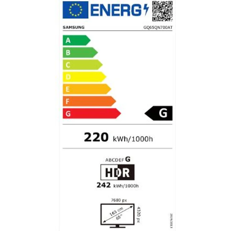 Samsung GQ65QN700AT 165 cm (65 Zoll) Neo QLED Mini LED 8K Smart TV (8K, HDR, Direct LED) HD-Triple-Tuner (Sat, Antenne, Kabel) Modelljahr 2021 Energieklasse G (DE-Modell) – Bild 14