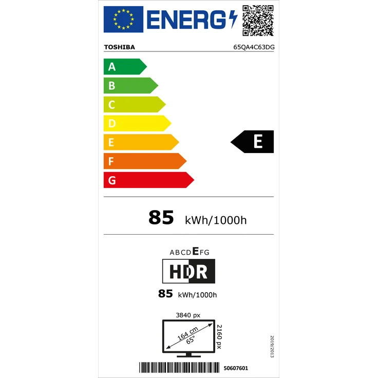 Toshiba 65QA4C63DG 165 cm (65 Zoll) LED Smart TV (Ultra HD, HDR, Direct LED) HD-Triple-Tuner (Sat, Antenne, Kabel) Modelljahr Energieklasse E (DE-Modell) – Bild 4
