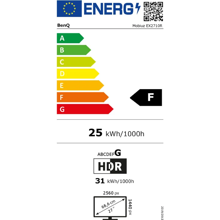 BenQ Mobiuz EX2710R - 27 Zoll, Quad HD (2560 x 1440 Pixel), VA, 165 Hz, 1 ms, 300 cd/m², VESA DisplayHDR 400 (9H.LK9LB.QBE) – Bild 9