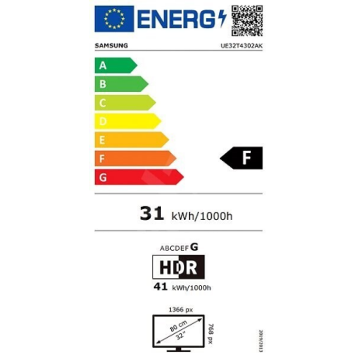 Samsung UE32T4302 80 cm (32 Zoll) LED Smart TV (HD ready, HDR, Edge-LED) HD-Double-Tuner (Sat, Antenne, Kabel) Energieklasse F – Bild 8