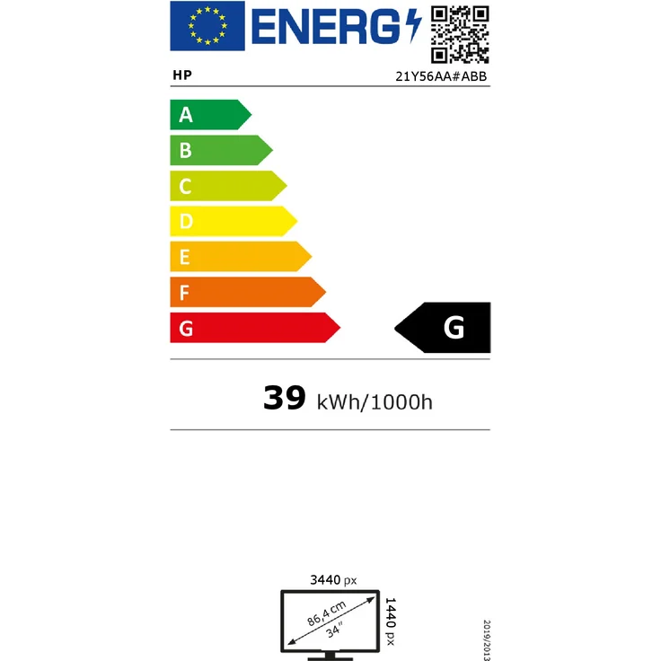 HP P34hc G4 - 34 Zoll, QHD (3440 x 1440 Pixel), VA-Panel, 60 Hz, 5 ms, 250 cd/m² (21Y56AA#ABB) – Bild 7