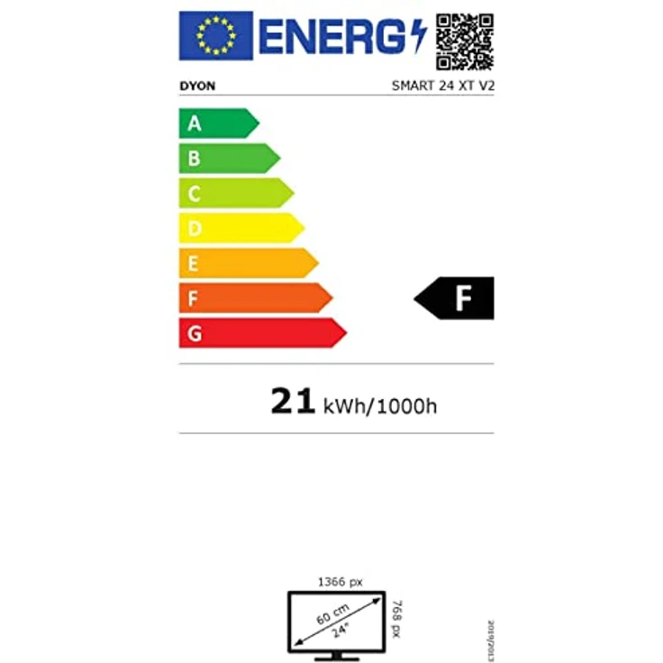 DYON 24 XT 60 cm (24 Zoll) LED Smart TV (HD ready, kein HDR, Edge-LED) HD-Triple-Tuner (Sat, Antenne, Kabel) Modelljahr 2020 Energieklasse F – Bild 4
