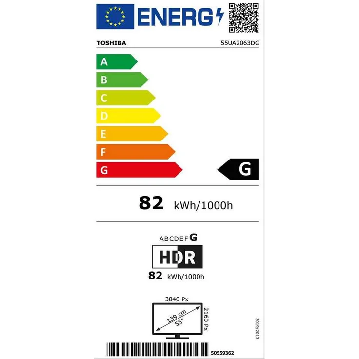 Toshiba 55UA2063DG 139 cm (55 Zoll) LED Smart TV (Ultra HD, HDR, Direct-LED) HD-Triple-Tuner (Sat, Antenne, Kabel) Modelljahr 2021 Energieklasse G (DE-Modell) – Bild 5