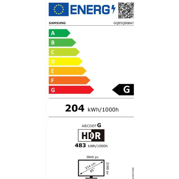 Samsung GQ85Q80BAT 214 cm (85 Zoll) QLED Smart TV (Ultra HD, HDR, Edge LED) Twin-HD-Triple-Tuner (Sat, Antenne, Kabel) Modelljahr 2022 Energieklasse G (DE-Modell) – Bild 2