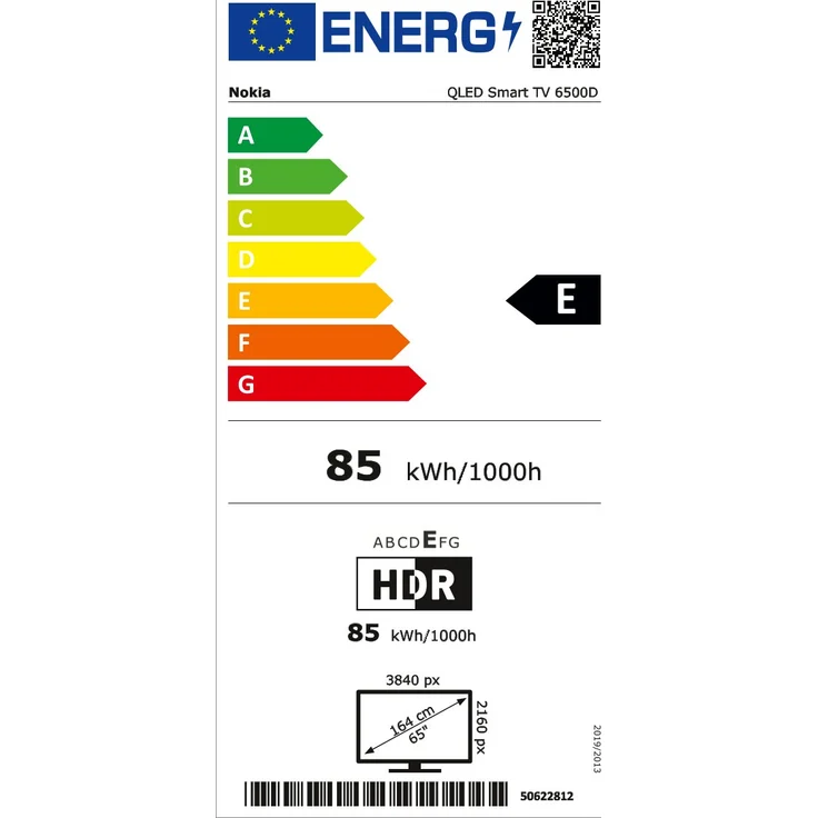 Nokia Smart TV QLED 6500D 164 cm (65 Zoll) QLED Smart TV (Ultra HD, HDR10, Dolby Vision, Edge LED) HD-Triple-Tuner (Satellit, Antenne, Kabel) Energieklasse E (DE-Modell) – Bild 10