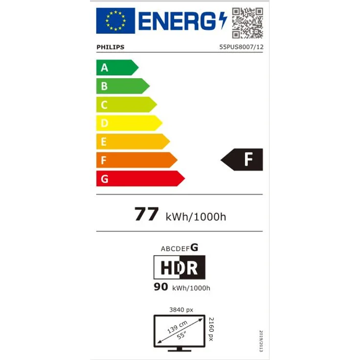 Philips 55PUS8007-12 139 cm (55 Zoll) LED Ambilight Smart TV (Ultra HD, Dolby Vision, HDR10+, HDR10, HLG) HD-Triple-Tuner (Sat, Antenne, Kabel) Modelljahr 2022 Energieklasse F (DE-Modell) – Bild 12