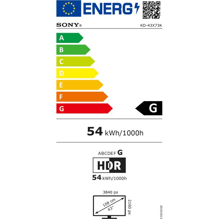 Sony KD-43X73K 108 cm (43 Zoll) LED Smart TV (Ultra HD, HDR, Direct LED) HD-Triple-Tuner (Sat, Antenne, Kabel) Modelljahr 2022 Energieklasse G (DE-Modell) – Bild 9