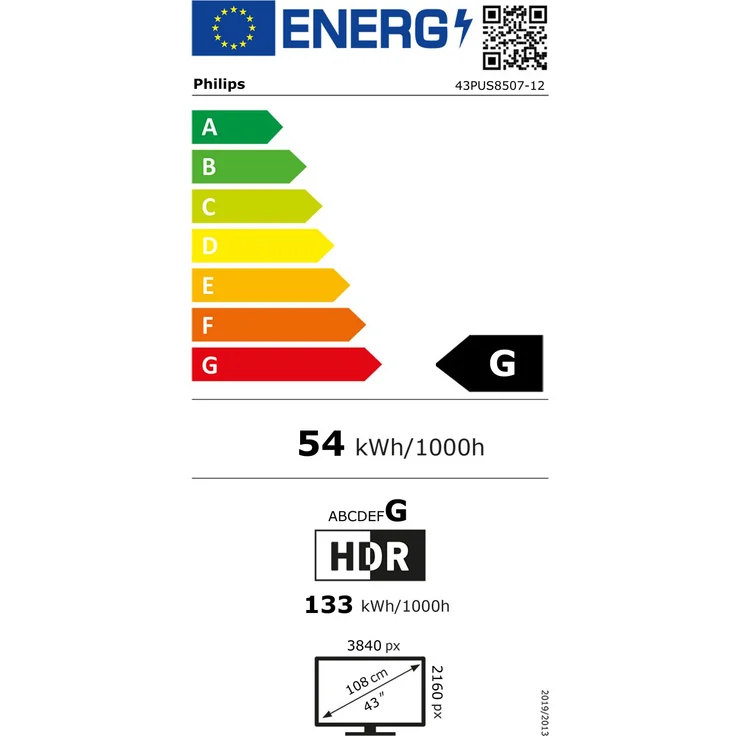 Philips 43PUS8507-12 108 cm (43 Zoll) LED Smart TV (Ultra HD, Dolby Vision, HDR10+, ) HD-Triple-Tuner (Sat, Antenne, Kabel) Modelljahr 2022 Energieklasse G (DE-Modell) – Bild 8