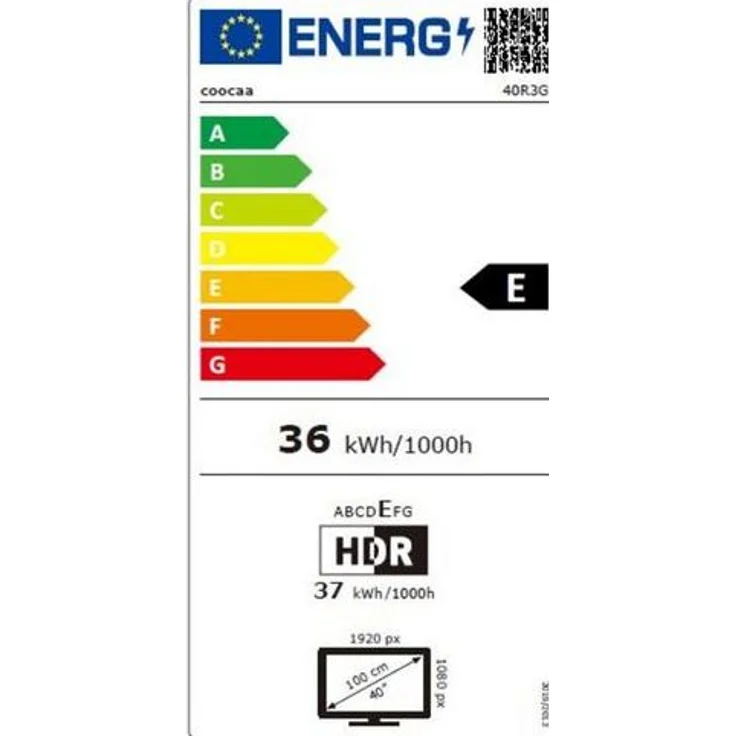 Coocaa 40R3G 100 cm (40 Zoll) LED Smart TV (Full HD, HDR10, HDR, HLG, Direct LED) HD-Triple-Tuner (Satellit, Antenne, Kabel) Modelljahr 2023 Energieklasse E (DE-Modell) – Bild 4