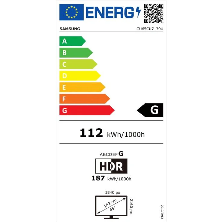 Samsung GU65CU7179U 163 cm (65 Zoll) Crystal UHD Smart TV (Ultra HD, HDR10+, HDR, HLG, Edge LED) HD-Triple-Tuner (Satellit, Antenne, Kabel) Modelljahr 2023 Energieklasse G (DE-Modell) – Bild 6
