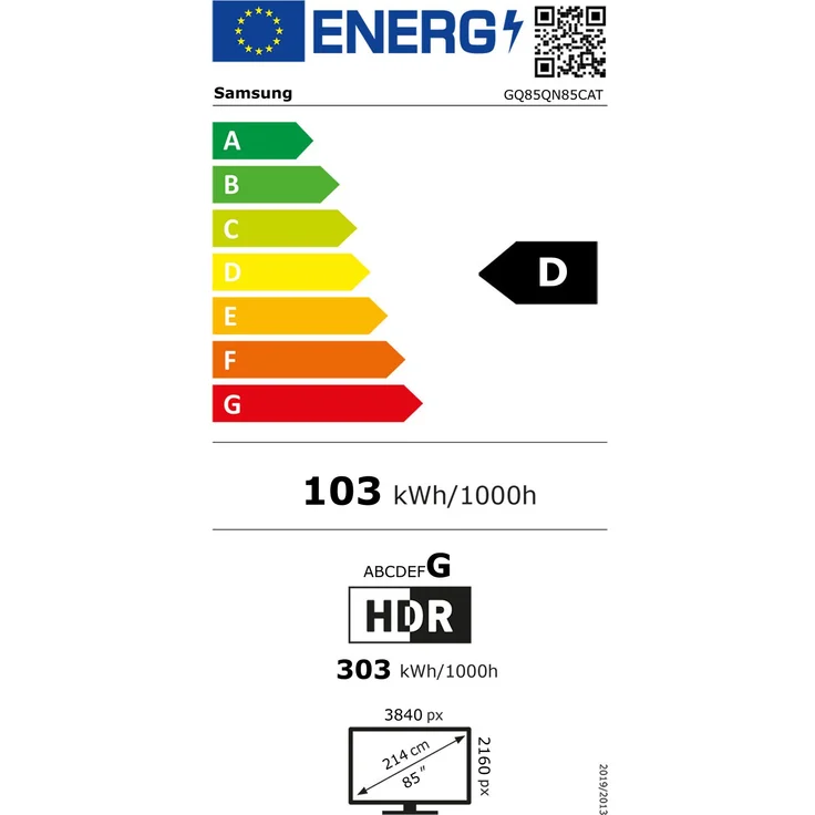 Samsung GQ85QN85CAT 214 cm (85 Zoll) Neo QLED Mini LED Smart TV (Ultra HD, HDR10+ Adaptive, HDR10+ Gaming, HDR, HLG, Mini LED) Twin-HD-Triple-Tuner (Satellit, Antenne, Kabel) Modelljahr 2023 Energieklasse D (DE-Modell) – Bild 5