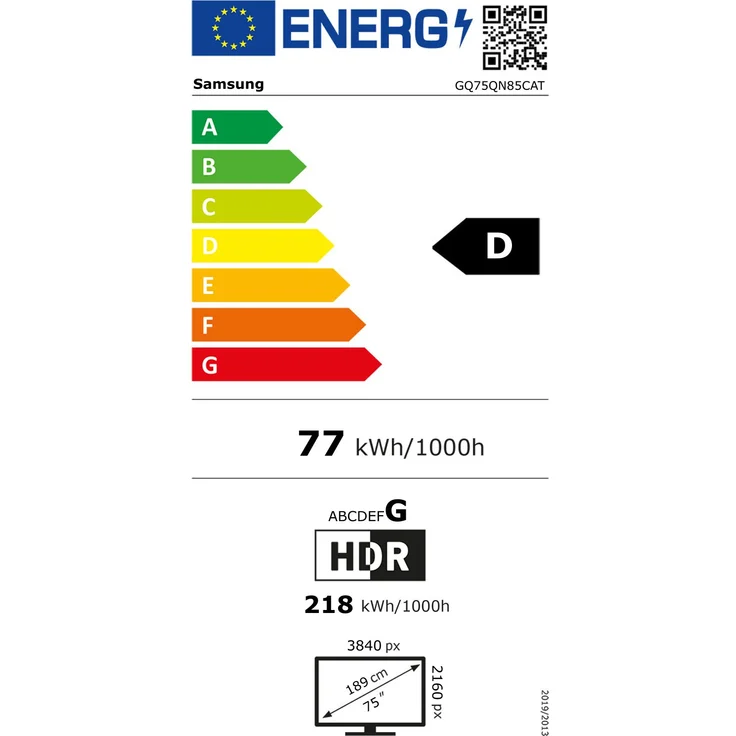 Samsung GQ75QN85CAT 189 cm (75 Zoll) Neo QLED Mini LED Smart TV (Ultra HD, HDR10+ Adaptive, HDR10+ Gaming, HDR, HLG, Mini LED) Twin-HD-Triple-Tuner (Satellit, Antenne, Kabel) Modelljahr 2023 Energieklasse D (DE-Modell) – Bild 5