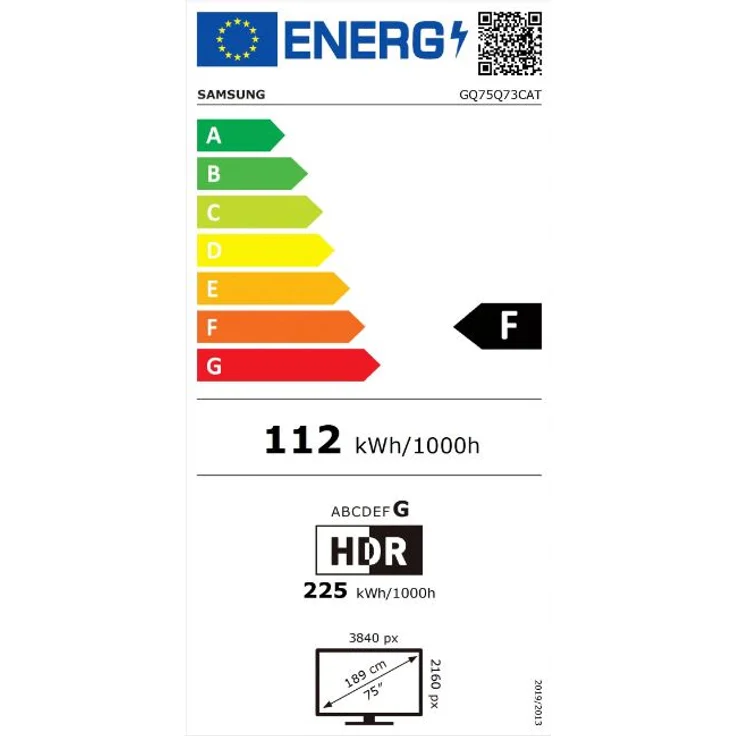 Samsung GQ75Q73CAT 189 cm (75 Zoll) QLED Smart TV (Ultra HD, HDR10+ Adaptive, HDR10+ Gaming, HDR, HLG, Edge LED) Twin-HD-Triple-Tuner (Satellit, Antenne, Kabel) Modelljahr 2023 Energieklasse F (DE-Modell) – Bild 11