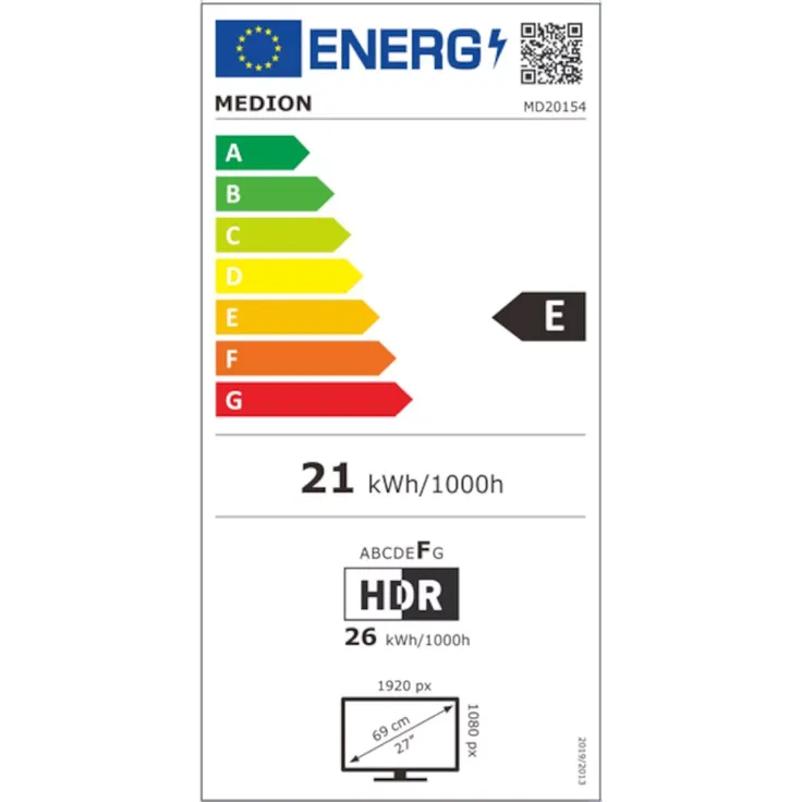 MEDION P52726 27" FHD LED Monitor, HDR10, 7ms, Widescreen, DisplayPort/HDMI/VGA, VESA, Frameless Design, OSD – Bild 2