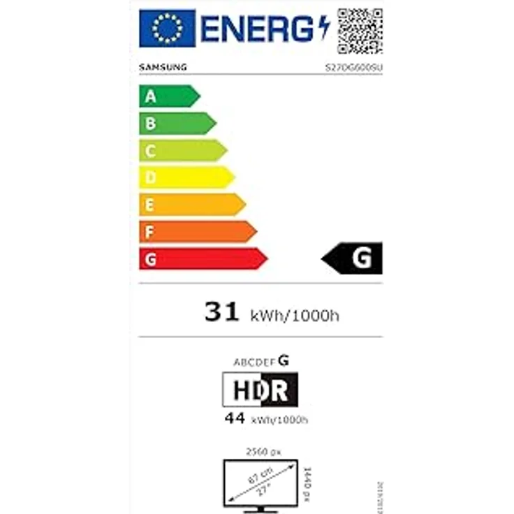 Samsung Odyssey G60SD OLED Gaming Monitor, 27 Zoll, QHD-Auflösung, 360 Hz, 0,03 ms Reaktionszeit, AMD FreeSync Premium Pro, LS27DG600SUXEN - Schwarz – Bild 6
