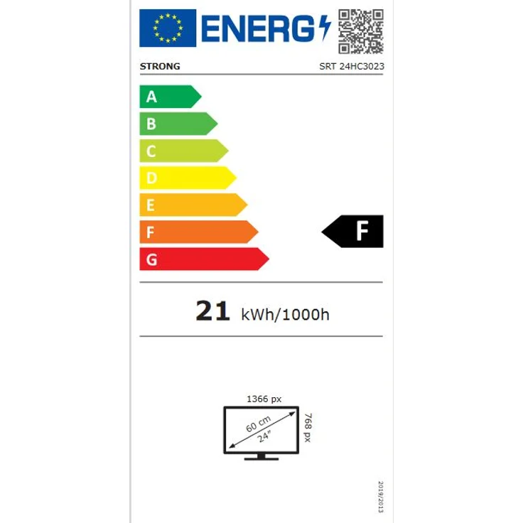 Strong SRT 24HC3023 60 cm (24 Zoll) LED TV (HD ready, kein HDR) HD-Triple-Tuner (Sat, Antenne, Kabel) Modelljahr 2020 Energieklasse F (DE-Modell) – Bild 4