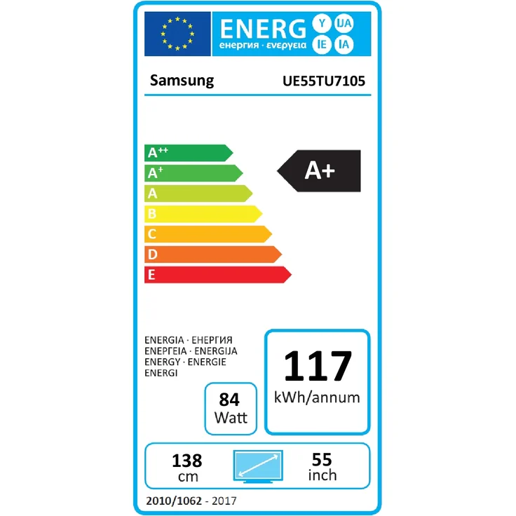Samsung UE55TU7105K 138 cm (55 Zoll) LED SmartTV (Ultra HD, HDR) HD-Dual-Tuner (Antenne, Kabel) Modelljahr 2020 Energieklasse G (EU-Modell) – Bild 3