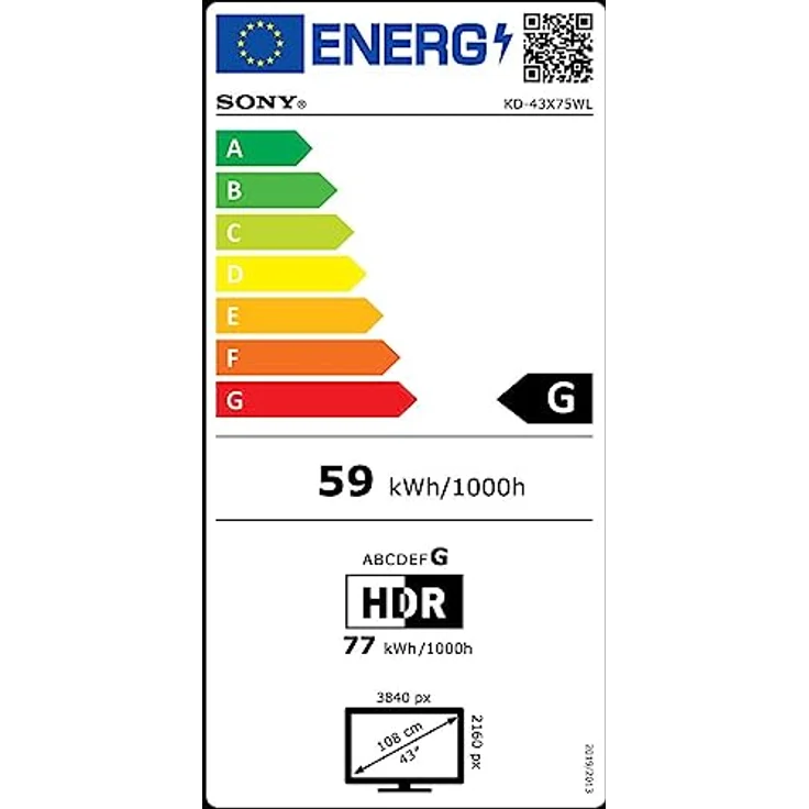 Sony BRAVIA | KD-43X75WL | LED | 4K HDR | Google TV | ECO Pack - unser Nachhaltigkeitskonzept | BRAVIA CORE | Narrow Bezel Design | – Bild 6
