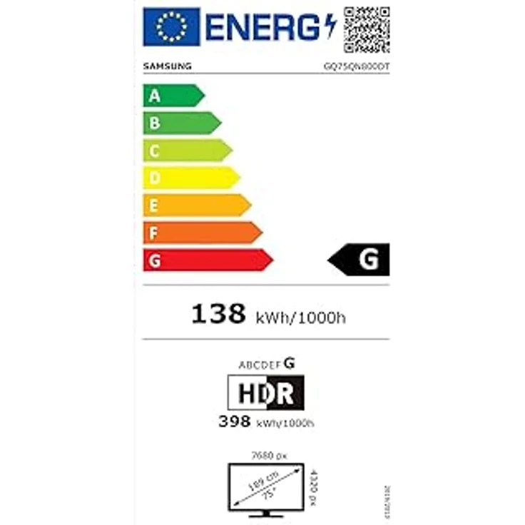 Samsung QLED 8K QN800D Fernseher 75 Zoll, Samsung TV mit Neo Quantum HDR 8K+, Neural Quantum 8K AI Gen2 Prozessor, 8K AI Upscaling, Smart TV, GQ75QN800DTXZG, Deutsches Modell [2024] – Bild 6