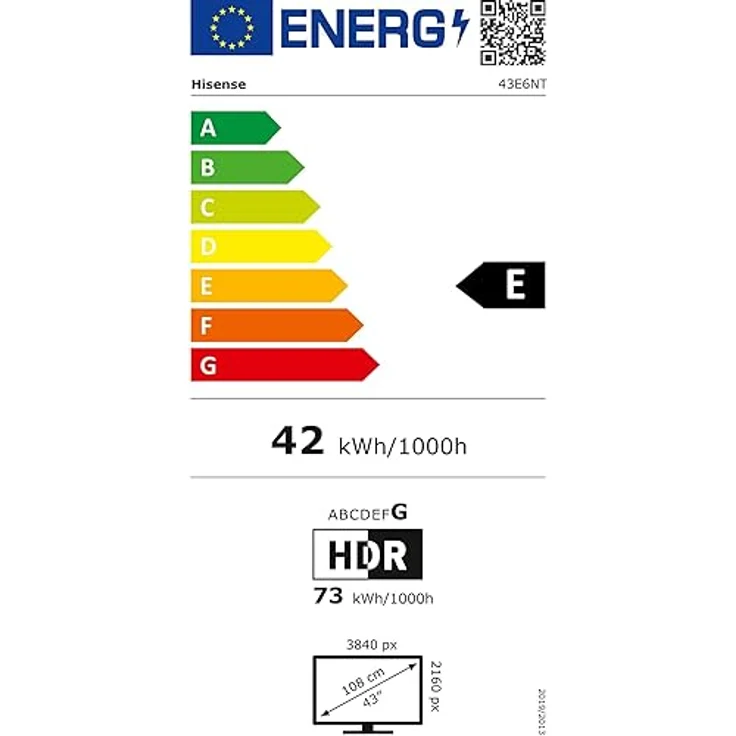 Hisense 43E6NT 108cm (43 Zoll) Smart TV, 4K UHD, Dolby Vision, Precision Colour, HDR, Alexa Built-in, Schwarz [2024] – Bild 6