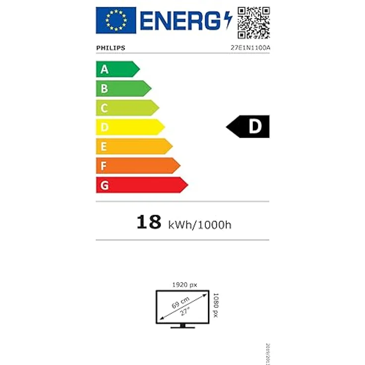 Philips 27E1N1100A - 27 Zoll Full HD Monitor, eingeb. Lautsprecher, 1 ms Reaktionszeit, schwarz – Bild 6