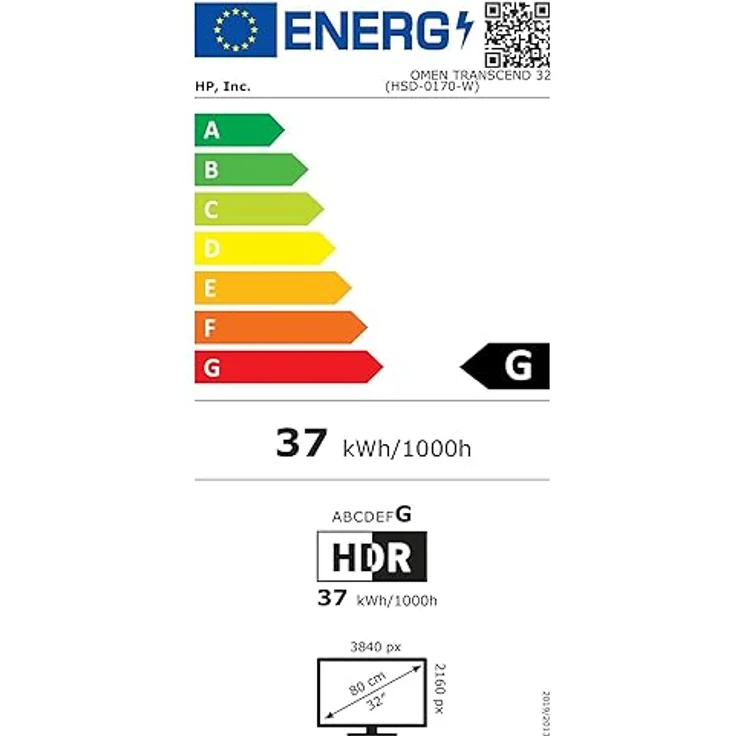 HP Omen Transcend Gaming-Monitor, QD-OLED, 4K UHD, 240 Hz, 31.5 Zoll, weiß – Bild 6