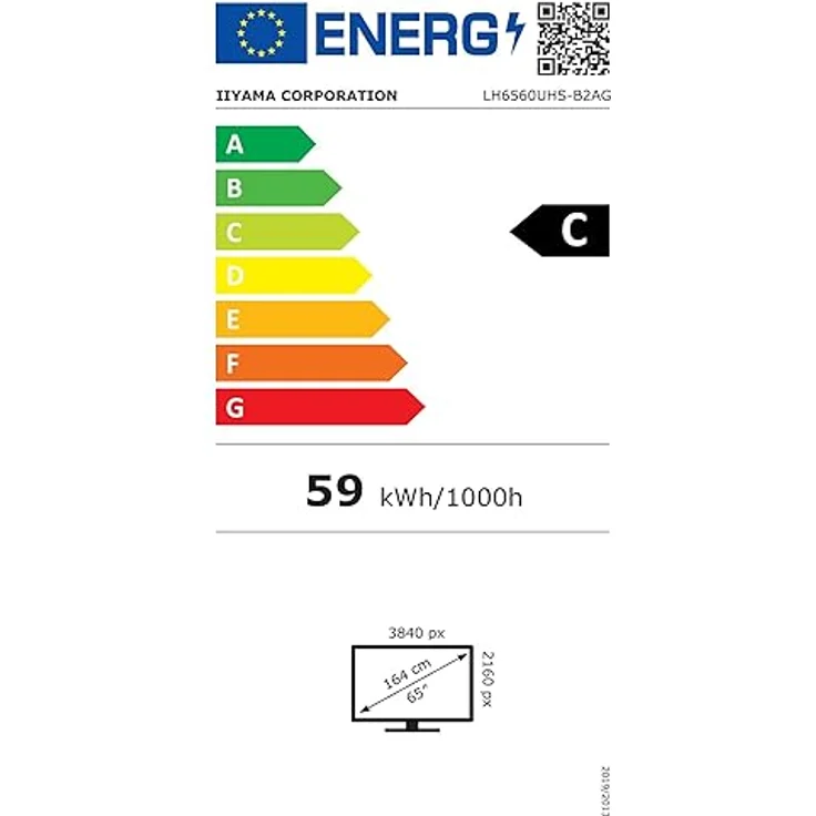 iiyama Prolite LH6560UHS-B2AG 64.5" Digital Signage Display 4K UHD HDMI WiFi 24/7 schwarz – Bild 6