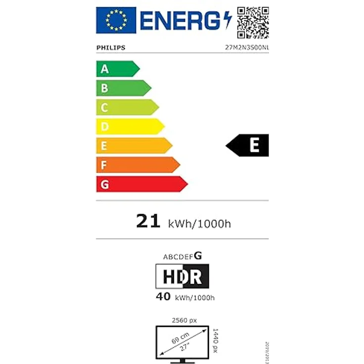 Philips Evnia 27M2N3500NL - 27 Zoll QHD Gaming Monitor, 180 Hertz, 1 ms, FreeSync Prem., schwarz/grau, LowBlue-Modus, VA-Panel – Bild 6