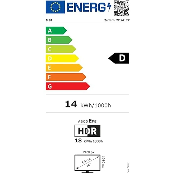 MSI Modern MD2412P Desktop-Monitor 23,8 Zoll (63,8 cm), Full HD – IPS-Panel 1920 x 1080, 100 Hz, Augenkomfort, VESA-Montage, integrierte Lautsprecher, Display-Kit, 4-Fach verstellbar – HDMI 1.4b, USB, Schwarz – Bild 6