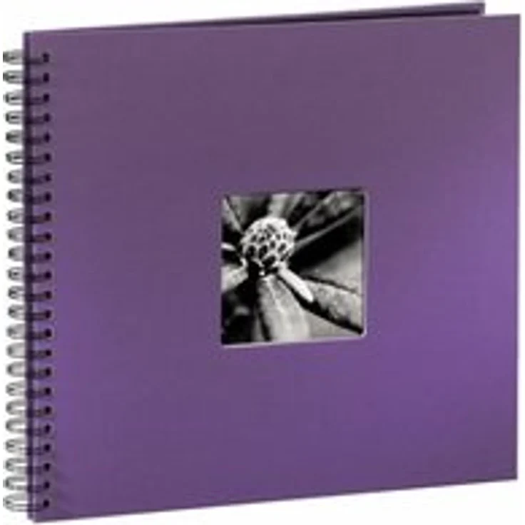 Hama Jumbo Fotoalbum, 36 x 32 cm, 50 schwarze Seiten, 25 Blatt, mit Ausschnitt für Bildeinschub, Fotobuch lila – Bild 1