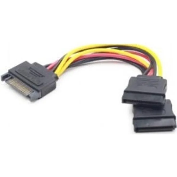 Gembird Cablexpert CC-SATAM2F-01 - Netz-Splitter - SATA-Stromstecker (W) bis SATA-Stromstecker (M) - 15 cm (CC-SATAM2F-01)