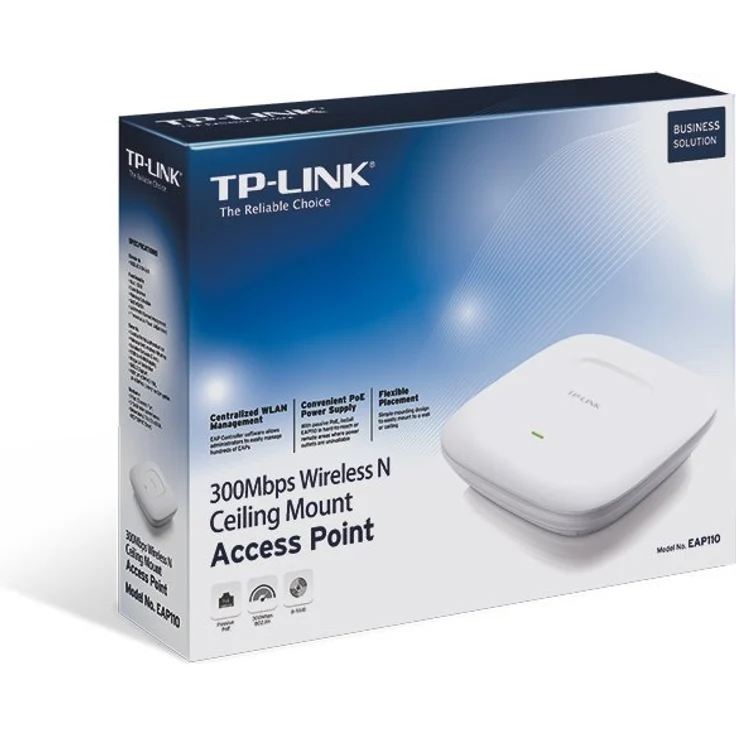 TP-Link EAP110 N300 WLAN Access Point (300Mbit-s 2,4GHz mit 2 2-MIMO,unterstützt passives PoE, große Reichweit, wetterfestes Gehäuse) weiß – Bild 4