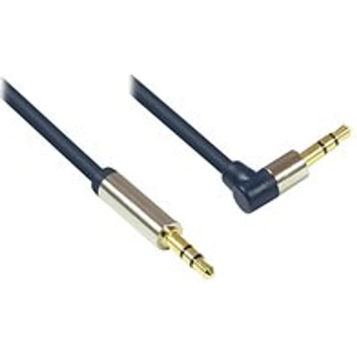 Good Connections GC-M0048 Audio Anschlusskabel High-Quality 3,5 mm Klinkenstecker auf 3,5 mm Klinkenstecker rechts abgewinkelt, OFC, Vollmetallgehäuse, 3m dunkel blau