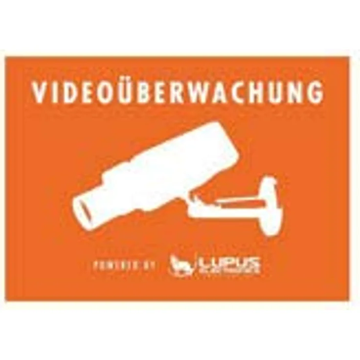 Lupus Electronics 10862 Aufkleber: Achtung Videoüberwachung, Orange, Weiß