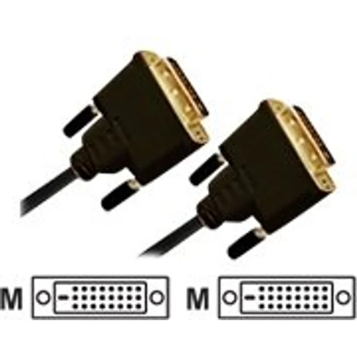 DVI Monitorkabel, Duallink, vergoldet, 24+1pol DVI-D St./St., 5,0 m Hochwertiges Anschlusskabel von Monitoren und Beamern mit DVI-Anschluss an DVI-Grafikkarten (39902905)