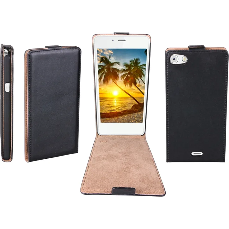 PATONA Flip Case, geeignet für Wiko Highway Pure schwarz Ultra Slim