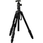 Rollei C5i I kompaktes, leichtes Allround Fotostativ aus Aluminium mit Kugelkopf und Stativtasche, Verwendbar als Dreibeinstativ, Ministativ, Makrostativ und Monopod I Arca Swiss kompatibel I Schwarz