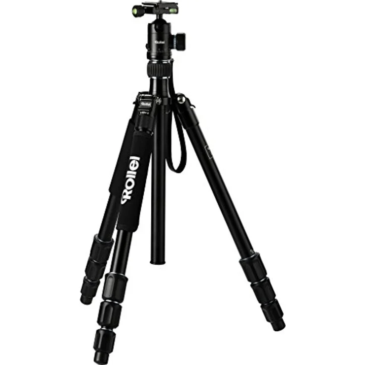 Rollei C5i I kompaktes, leichtes Allround Fotostativ aus Aluminium mit Kugelkopf und Stativtasche, Verwendbar als Dreibeinstativ, Ministativ, Makrostativ und Monopod I Arca Swiss kompatibel I Schwarz