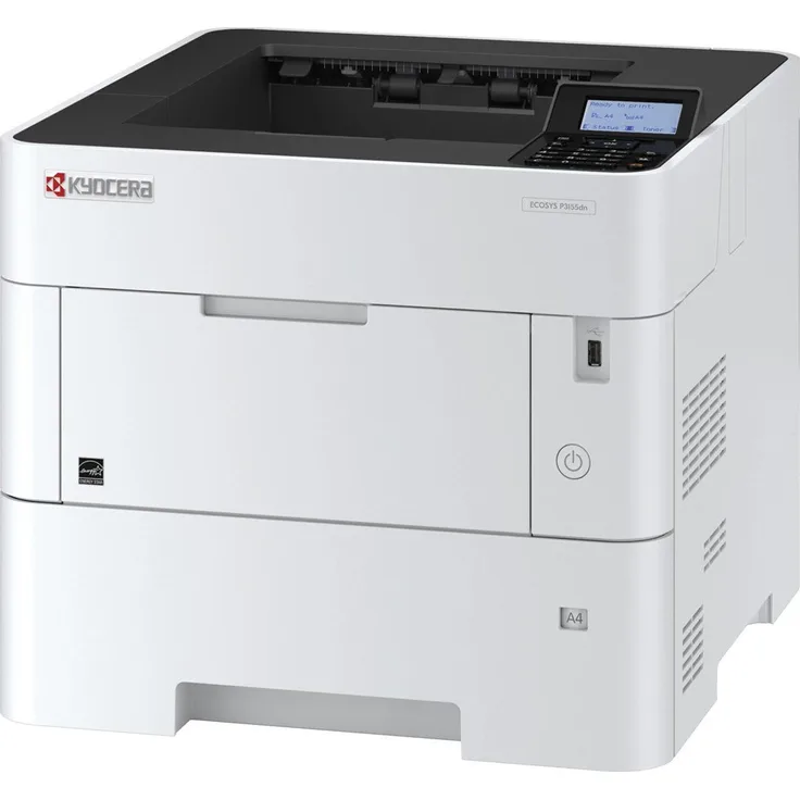 Kyocera Ecosys P3155dn - Laserdrucker, Mono, Auflösung: 1200 x 1200 dpi, Druckgeschwindigkeit (S/W): 55 S/min, Papierzufuhr: 600 Blatt (1102TR3NL0)