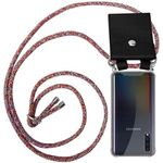 cadorabo Handykette für Samsung Galaxy A50 in COLORFUL PARROT, Silikon Necklace Umhänge Hülle mit Silber Ringen, Kordel Band Schnur und abnehmbarem Etui, Schutzhülle